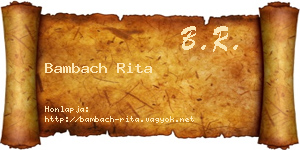 Bambach Rita névjegykártya
