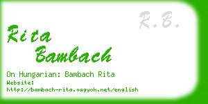 rita bambach business card